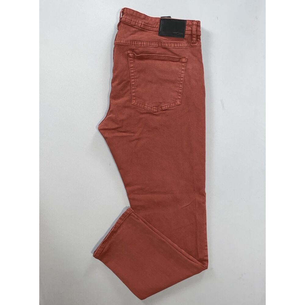 Liverpool Kingston Modern Straight Sateen Jeans. Perfectly Faded Burgundy, 38X31